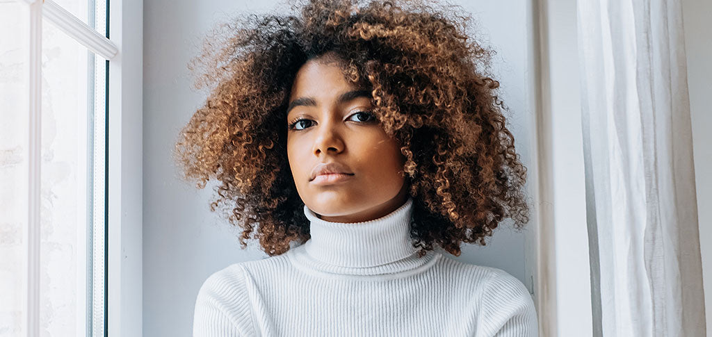 Image of Beautiful girl with frizzy curly hair