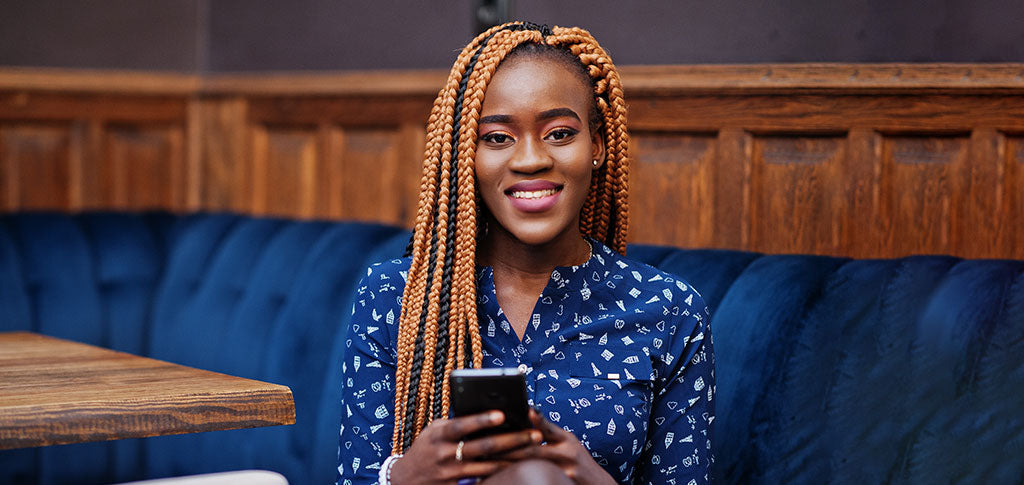 Image of Cute Woman with Crochet Braids