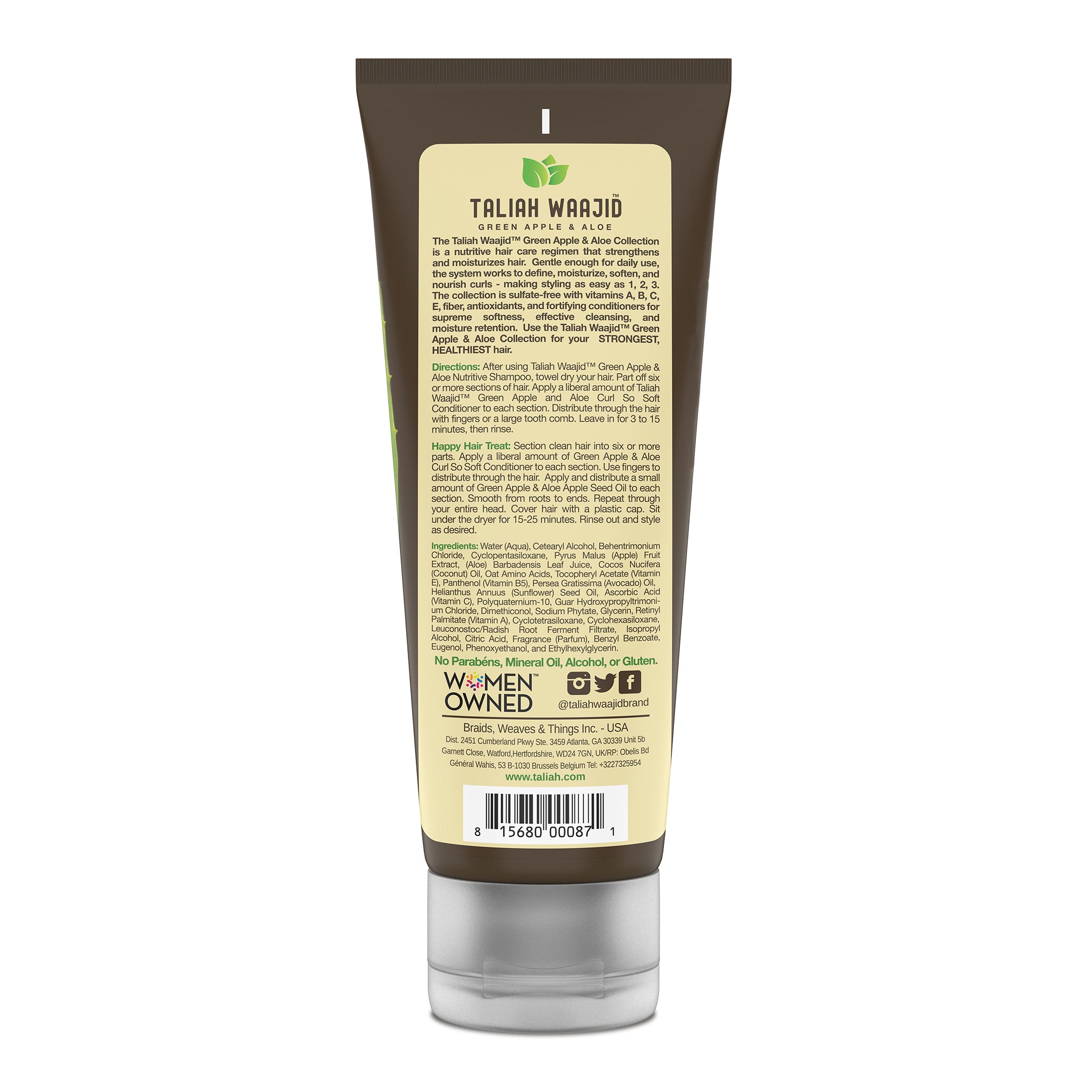Image of Taliah Waajid Green Apple & Aloe Curl So Soft 10 Tube-Back