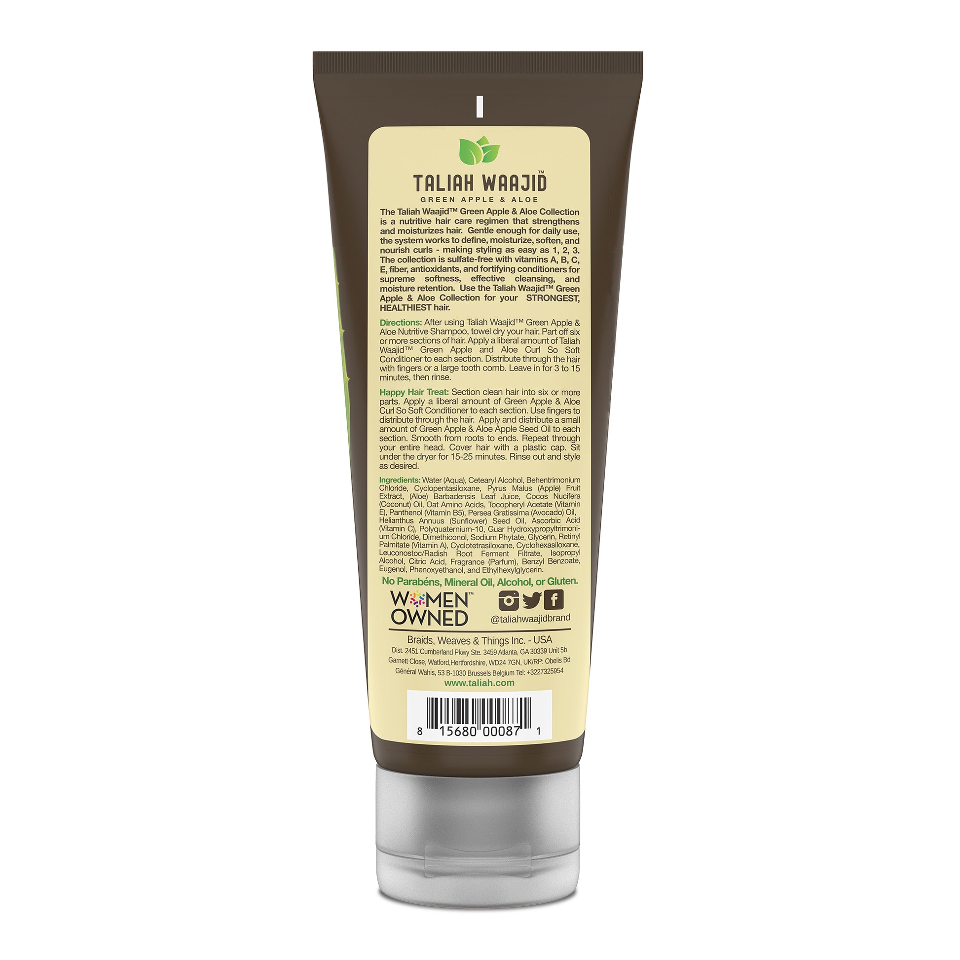 Taliah Waajid Green Apple & Aloe Curl So Soft 10 Tube-Back
