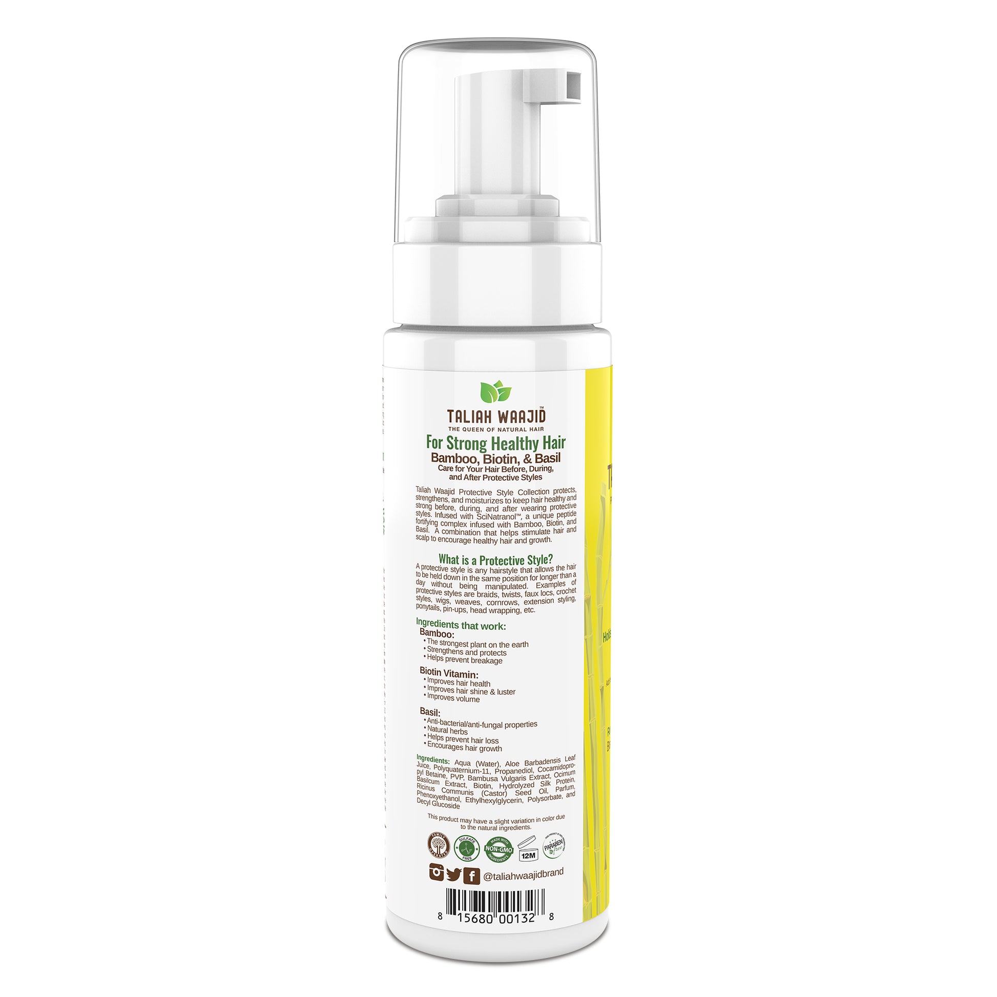 Taliah Waajid Protective Styles Set Shine Mousse 8oz-Left