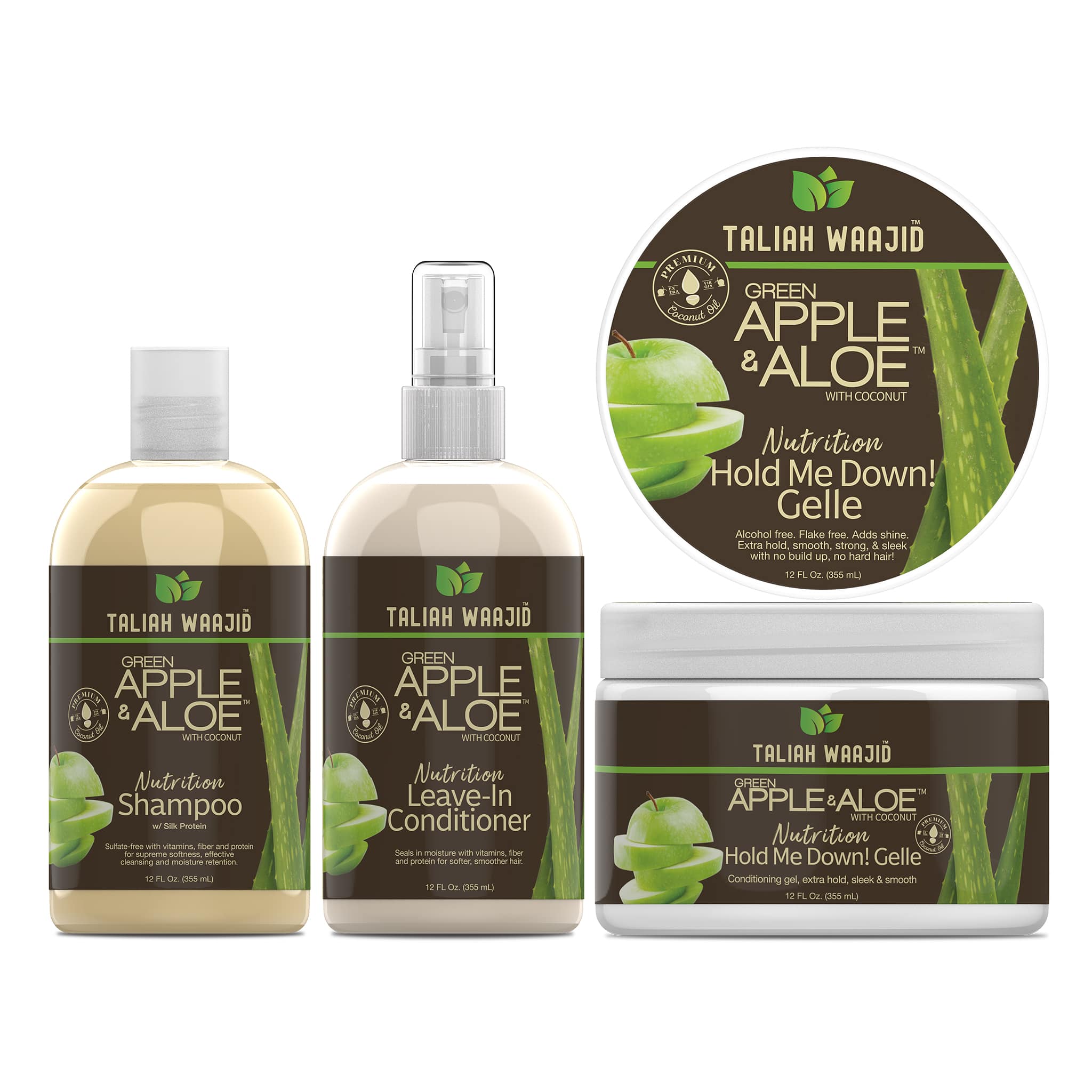 Taliah Waajid Green Apple And Aloe Wavy Curls Gelle Regimen Bundle