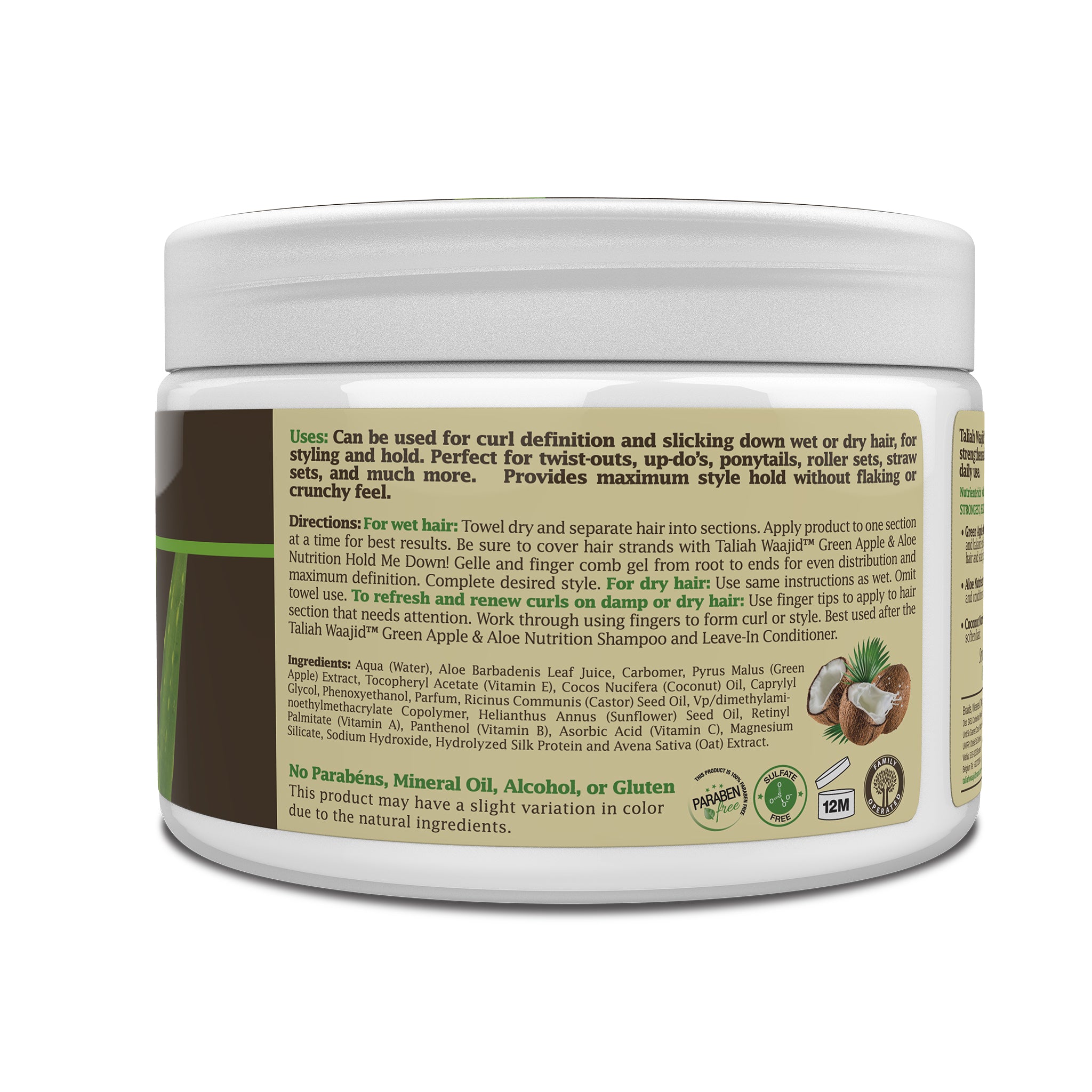 Image of Taliah Waajid Green Apple & Aloe Nutrition Hold Me Down! Gelle 12oz