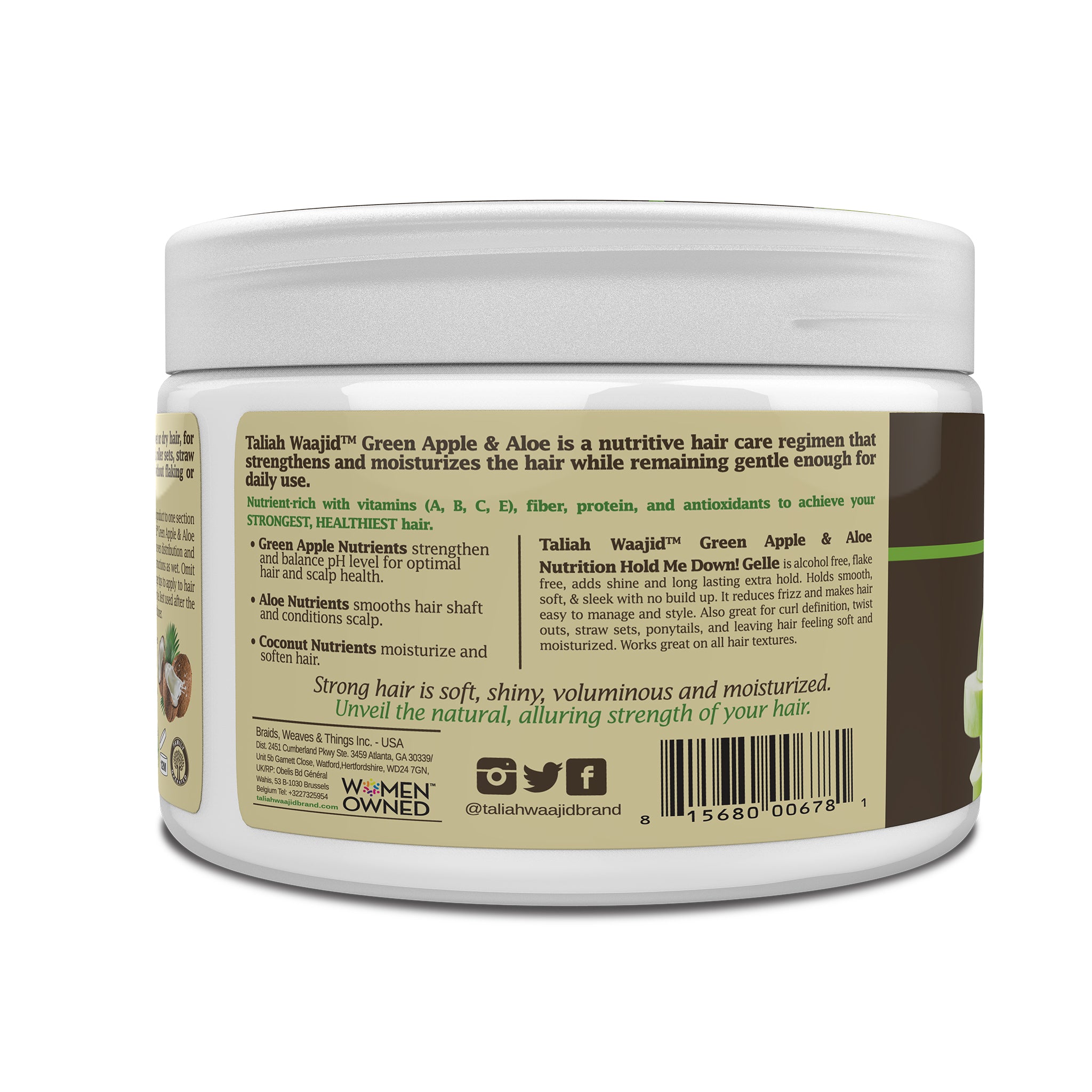 Image of Taliah Waajid Green Apple & Aloe Nutrition Hold Me Down! Gelle 12oz